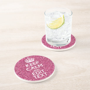 Dessous De Verre En Grès Rose personnalisé Conserver le calme