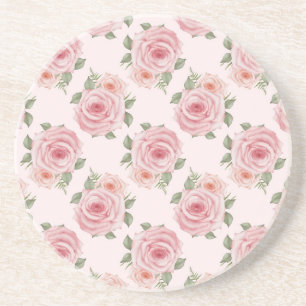Dessous De Verre En Grès Roseraie rose vintage cottage motif floral