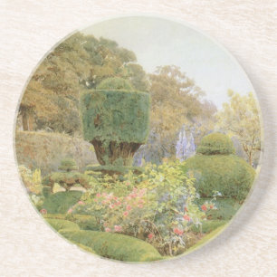 Dessous De Verre En Grès Roses et Œillets d'Elgood, Jardin Anglais Vintage