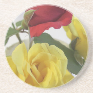 Dessous De Verre En Grès Roses jaunes rouges