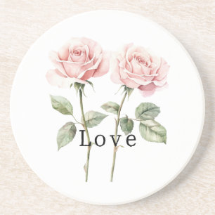 Dessous De Verre En Grès Roses Roses Fleurs Amour
