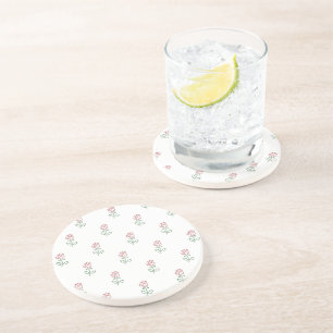 Dessous De Verre En Grès Roses Rouges, Motif De Roses, Fleurs