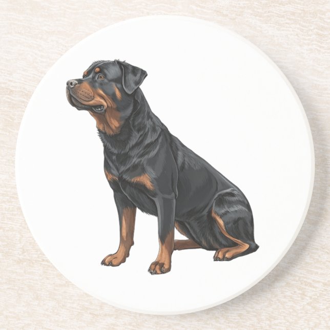 Dessous De Verre En Grès Rottweiler (Devant)