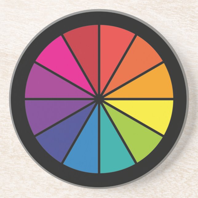 Dessous De Verre En Grès Roue de couleur (Devant)