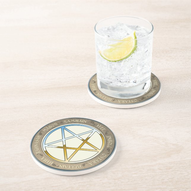 Dessous De Verre En Grès Roue de fin d'automne de l'année (Côté)