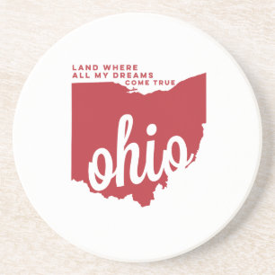 Dessous De Verre En Grès rouge de cerise des textes   de chanson de l'Ohio