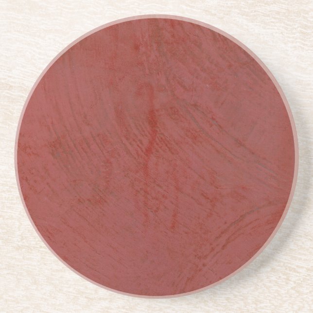 Dessous De Verre En Grès Rouge Uni (Devant)