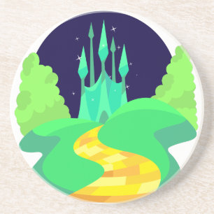 Dessous De Verre En Grès route en brique jaune