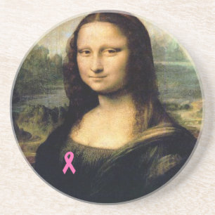 Dessous De Verre En Grès Ruban rose Mona Lisa