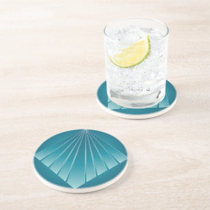 Dessous De Verre En Grès Rubans turquoise