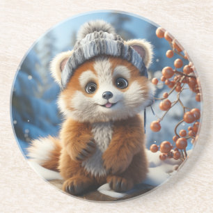 Dessous De Verre En Grès Rufus - Un adorable panda rouge