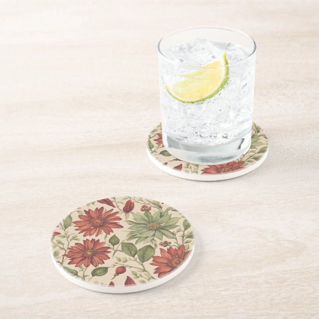 Dessous De Verre En Grès Russe Beige Brown Érable Feuille Mariage d'automne (Côté)