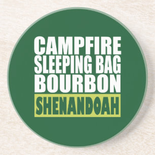 Dessous De Verre En Grès Sac couché de feu de camp Bourbon Shenandoah