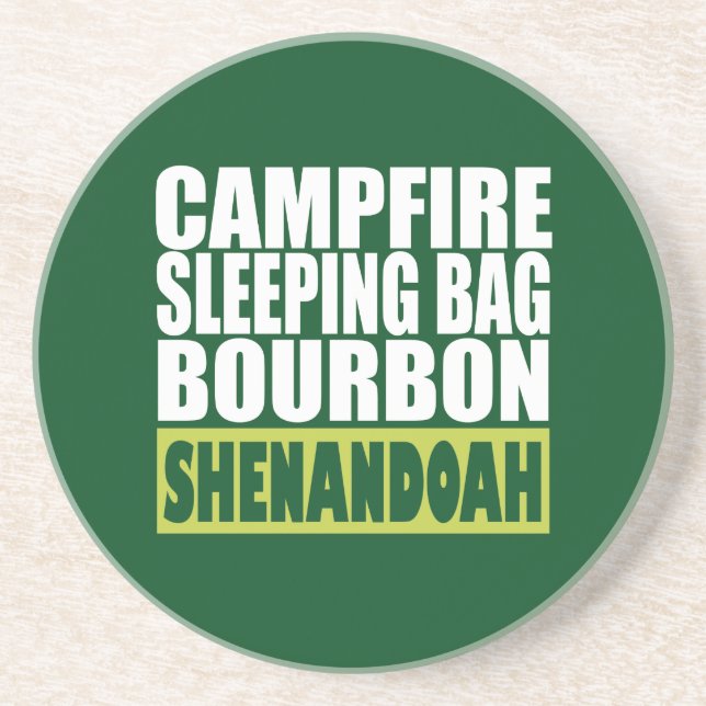 Dessous De Verre En Grès Sac couché de feu de camp Bourbon Shenandoah (Devant)