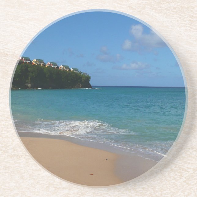 Dessous De Verre En Grès Saint Lucia Beach Paysage tropical (Devant)