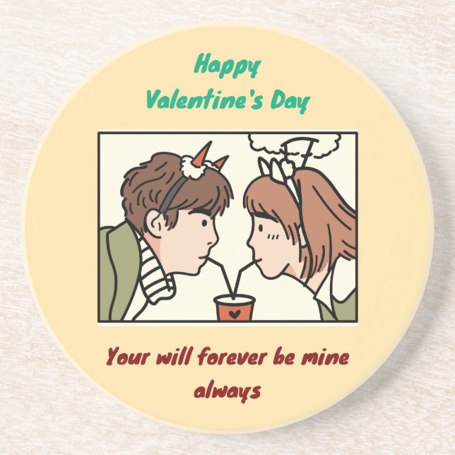 Dessous De Verre En Grès Saint Valentin (Devant)