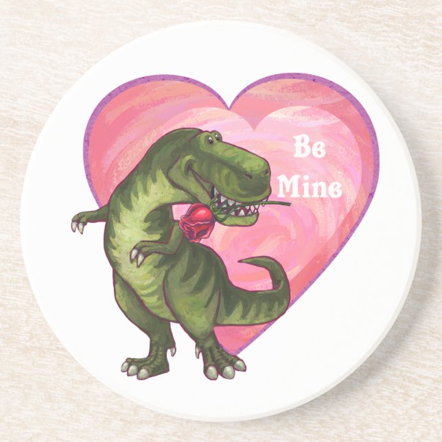 Dessous De Verre En Grès Saint Valentin Tyrannosaurus (Devant)