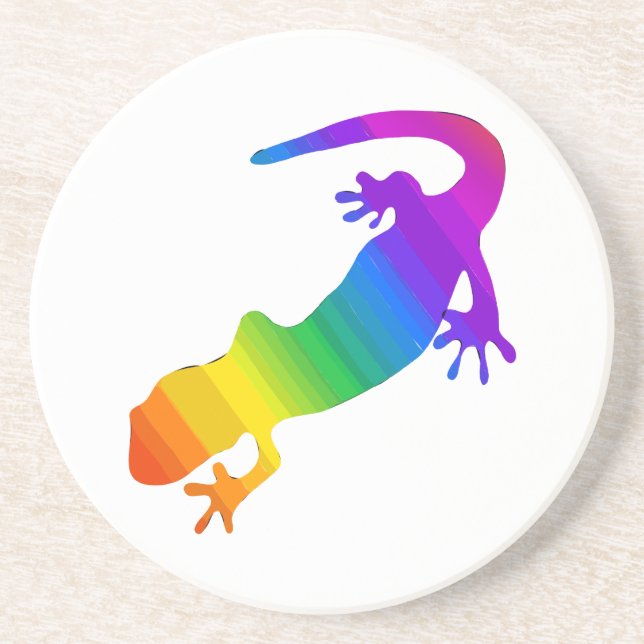 Dessous De Verre En Grès Salamandre striée arc-en-ciel (Devant)