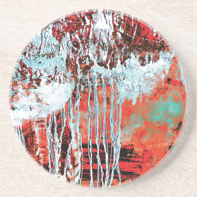 Dessous De Verre En Grès Sandstone Coaster – Corrosion Pulse (Devant)