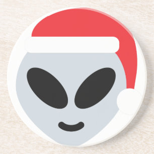Dessous De Verre En Grès santa claus alien emoji