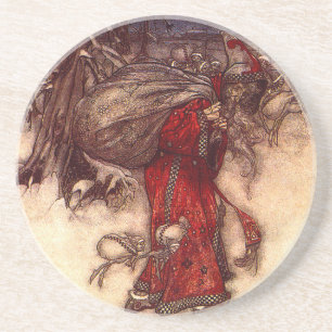 Dessous De Verre En Grès Santa Claus Arthur Rackham