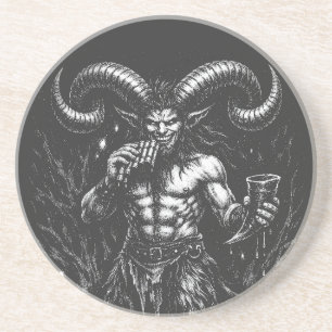 Dessous De Verre En Grès Satyre d'hiver cornu — par BurnsInHell