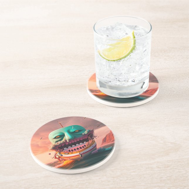 Dessous De Verre En Grès Scary (Côté)