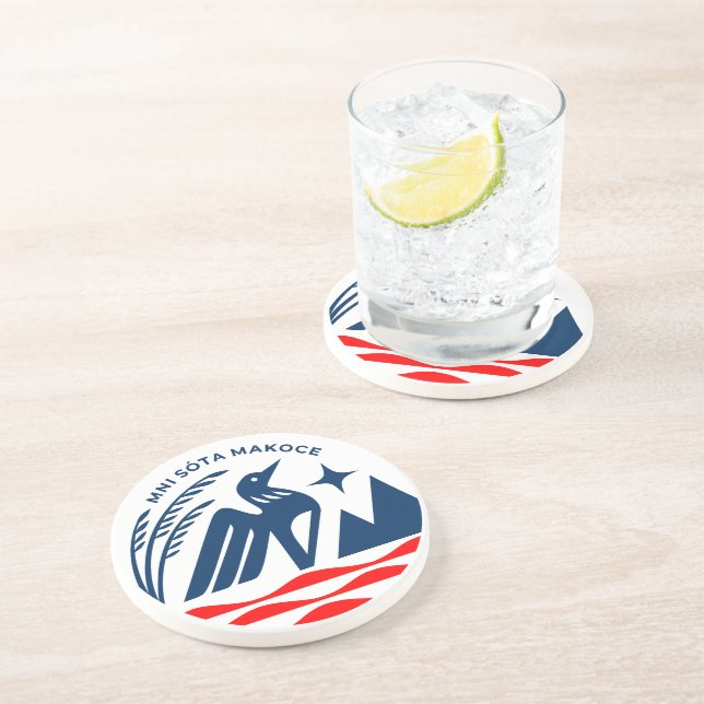Dessous De Verre En Grès Sceau d'État patriotique du Minnesota (Côté)