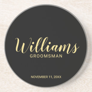 Dessous De Verre En Grès Scénario moderne - Groomsman personnalisé