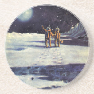 Dessous De Verre En Grès Science-fiction vintage Astronaute Aliens sur la L