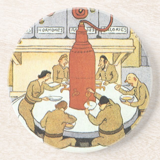 Dessous De Verre En Grès Science-Fiction vintage, Les Scientifiques Du Labo (Devant)