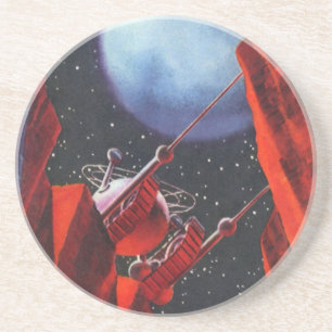 Dessous De Verre En Grès Science-fiction vintage, véhicule d'exploration sp