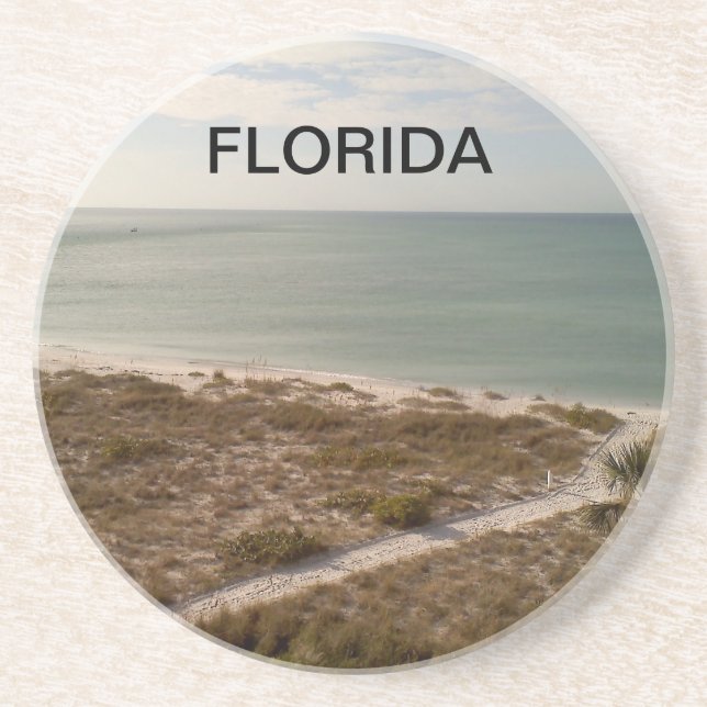 Dessous De Verre En Grès Sentier côtier de Floride vers le rivage (Devant)