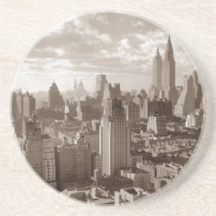Dessous De Verre En Grès Sepia New York