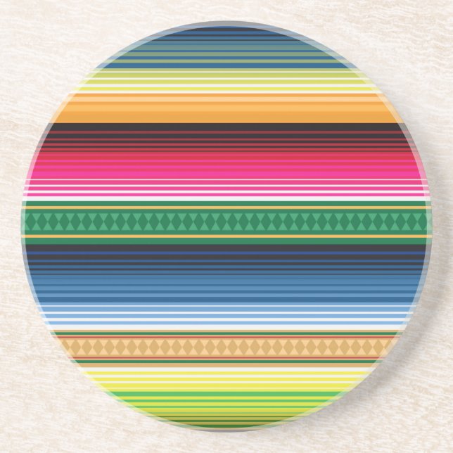 Dessous De Verre En Grès Serape couvrant mexicain traditionnel (Devant)