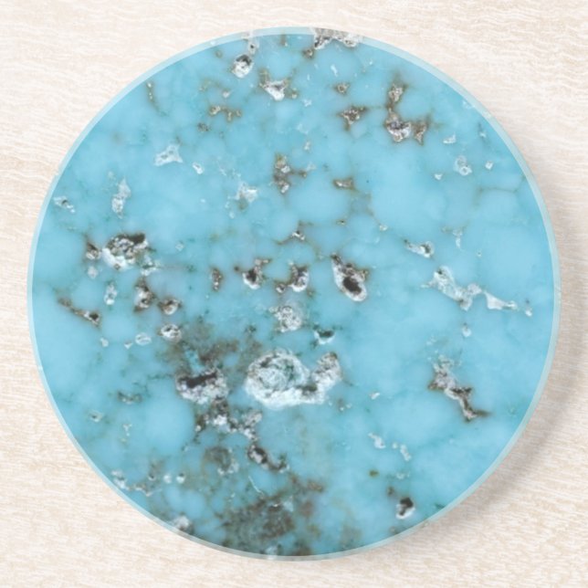 Dessous De Verre En Grès Série Gemstone - Turquoise Avec Des Défauts Nature (Devant)