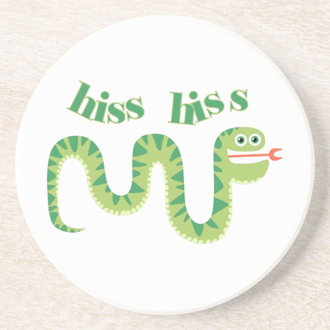 Dessous De Verre En Grès Serpent de sifflement de sifflement (Devant)