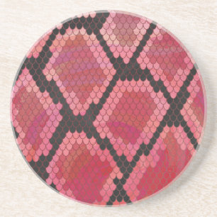 Dessous De Verre En Grès Serpent noir et rouge
