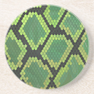 Dessous De Verre En Grès Serpent noir et vert