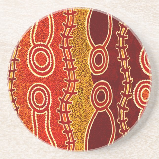 Dessous De Verre En Grès Serpents aborigènes . (Devant)