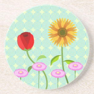 Dessous De Verre En Grès serviettes fleurs pour la collection anniversaire