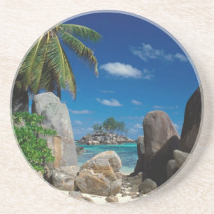Dessous De Verre En Grès Seychelles, île de Mahe, plage d'Anse Royale.