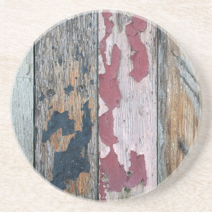 Dessous De Verre En Grès Shabby Chic Wood Abstrait