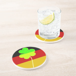 Dessous De Verre En Grès Shamrock du drapeau irlandais allemand Clover St P