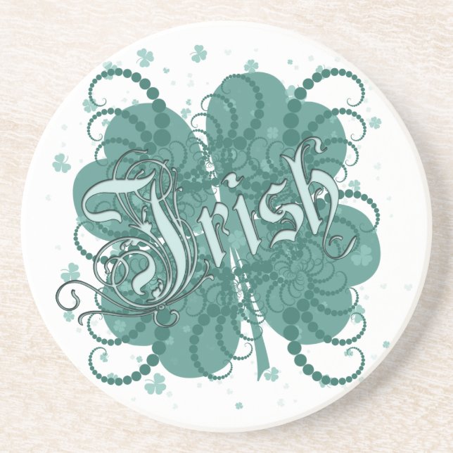 Dessous De Verre En Grès Shamrock irlandais (Devant)