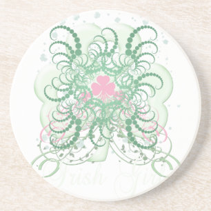 Dessous De Verre En Grès Shamrock rose irlandais