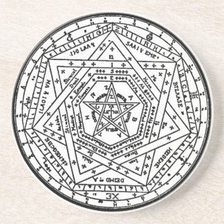 Dessous De Verre En Grès Sigillum Dei Aemeth (le sigil de Dei Ameth, joint