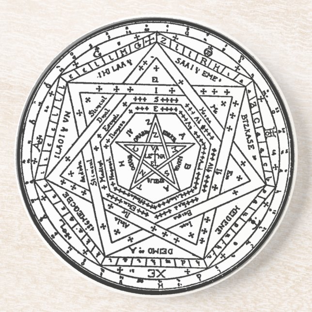 Dessous De Verre En Grès Sigillum Dei Aemeth (le sigil de Dei Ameth, joint (Devant)