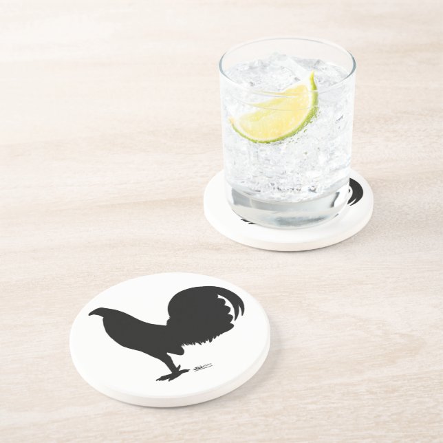 Dessous De Verre En Grès Silhouette du coq Gamecock (Côté)