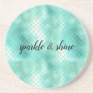 Dessous De Verre En Grès Sirène en bon état argentée